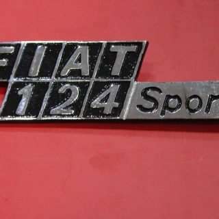 Fiat 124 Sport Nikelaj Metal Yazı